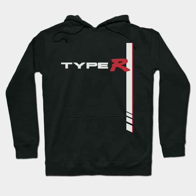 TYPE R CLASSIC SPOON RACING STRIPE - CHAMPIONSHIP WHITE Hoodie by cowtown_cowboy